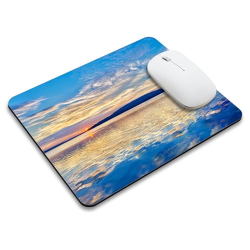 Mzmrss Beautiful Lake and Mountains at Sunset Mouse Pad Mat Rectangle Non-Slip Rubber Base Computer Mousepad