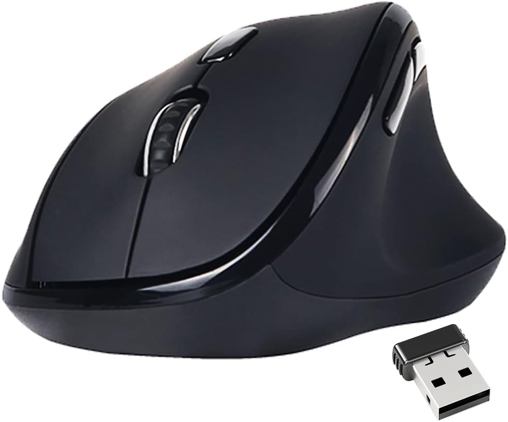 Art Ergonomic USB Mouse, Unique 56ยฐ (Degree) Vertical Wireless Mouse - 2.4GHz Optical Vertical Mice 6D with 3 DPI Modes