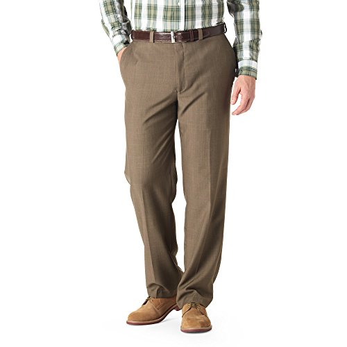 Haggar Repreve Flat Front Dress Pant (40x31, Khaki)