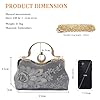 CORIOS Sac de Soirée pour Femme Broderie Florale Embrayage Sacs à Main D'épaule de Mariée Luxueux Pochette Portefeuille Élégant Sac à Bandoulière Mariage Cocktail Fête Sacs Fourre-Tout Gris Foncé #2