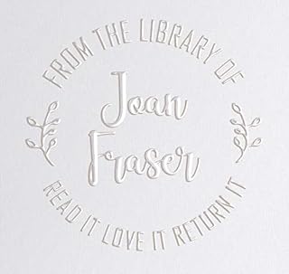 Library Book Embosser Seal Stamp Personalized Customized 1 x 5/8" (Fern)