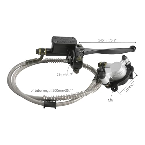 ICONSPORTSS Left & Right Hydraulic Brake Master Cylinder Caliper Assembly for 2 Stroke Bicycle Mini Pocket Dirt Bike Gas Scooter ATV Quad Go Kart Rocket Chopper 47cc 49cc X1 X2
