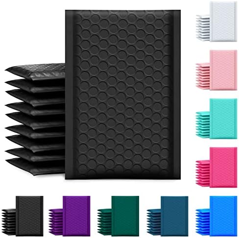 UCGOU Bubble Mailers 4x8 Inch Black 100 Pack Poly Padded Envelopes Small Business Mailing Packages Opaque Self Seal Boutique Shipping Bags Bubble Mailer