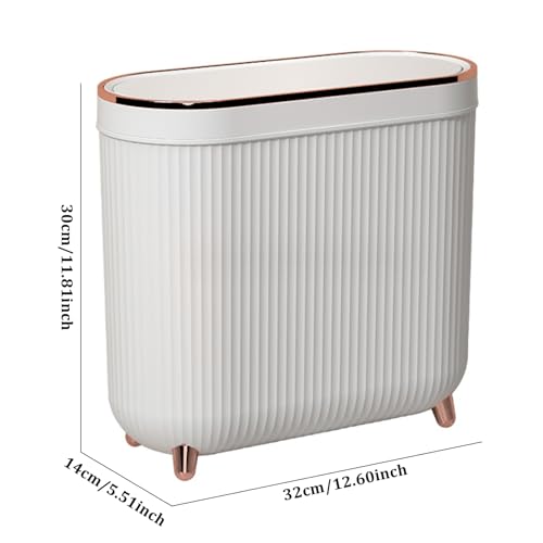 Cesta de basura para dormitorio y salón papelera estrecha blanca de diseño moderno 8