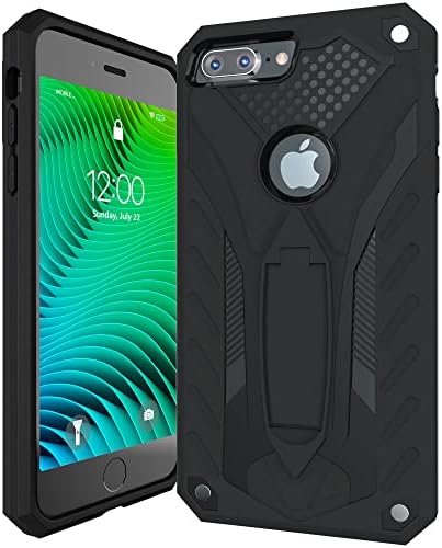 Kitoo Defender Eco-Friendly iPhone 6/6S Plus Case, Shockproof with Kickstand, Military Grade 12ft. Drop Protection, Wireless Charging Compatibility - Black