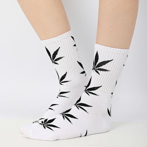 DAZCOS Unisex Maple Leaf Socks Multicolor 2 Pairs for Halloween Christmas Thanksgiving Day2