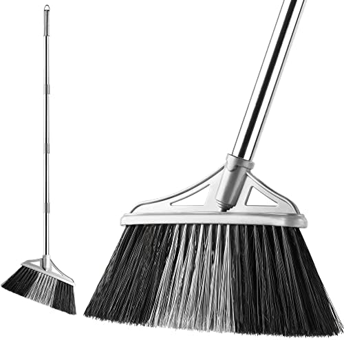 Soft Indoor Broom With Handle - Gentle Sweeping Brush For Kitchen & Hard Floor Surfaces