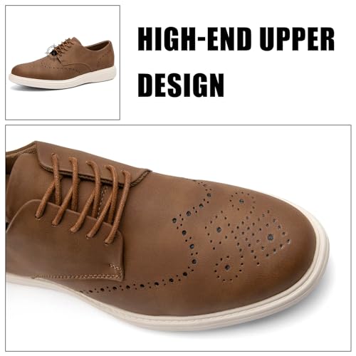 Image of JITAI Men's Casual Oxford Dress Shoes Classic Modern Business Lace-up Wingtip Shoes