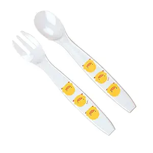 Piyo Piyo Spoon and Fork-Set (White)