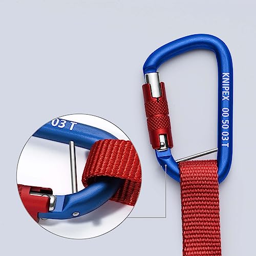 Image of KNIPEX Tools 00 50 12 T BKA Tool Tethering Lanyard with Captive Eye Carabiner up to 13 lbs.