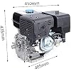 15HP Gas Motor Engine 420CC 4 Stroke OHV Single Cylinder Go Kart Motor Air Cooling Motorcycle (15HP, Black)