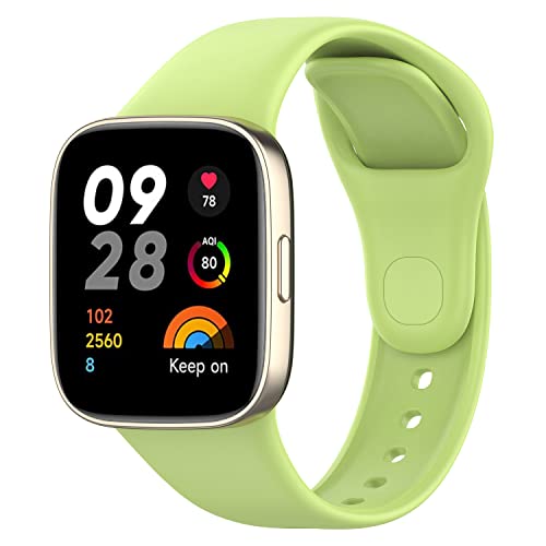 KUTEWEU Sport Straps Compatible with Xiaomi Redmi Watch 3 Strap,Replacement Bands for mi Redmi Watch3 Watchband,Soft Silicone Replacement Watch Band Compatible with Redmi Watch 3 (Green+Grey) - Image 3