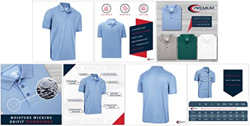 Premium Wear Boys High Moisture Wicking Polo T Shirts | Light Blue - Large #TOP7