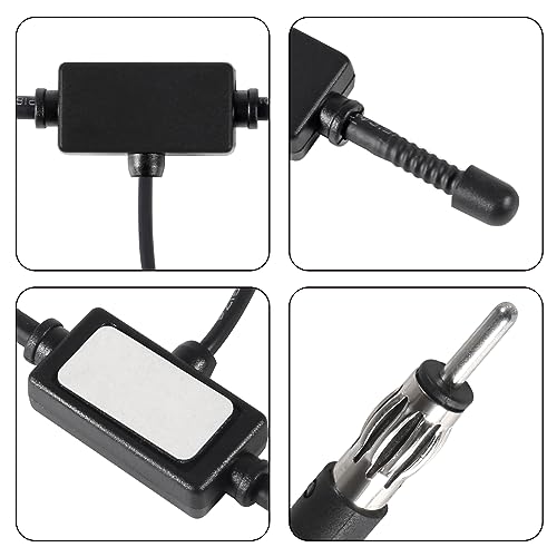 AEDIKO Car Stereo AM FM Dipole Antenna Hidden Adhesive Mount AM FM Radio Antenna DIN Plug Connector for Vehicle Car Truck SUV Radio Stereo Head Unit Receiver Tune - Thumbnail 4