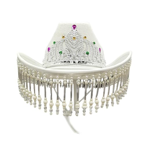 Chapeau de cowgirl à franges en strass : élégance et finitions luxe
