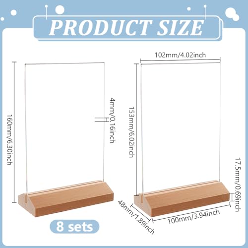 Support vertical en acrylique avec socle bois stable pour menu qui ne tombe plus - 3
