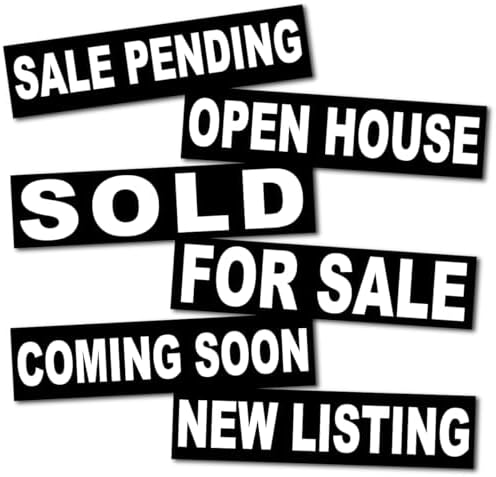 Six Pack Bundle of Real Estate Rider Signs 6x24 Inch, Double-Side...