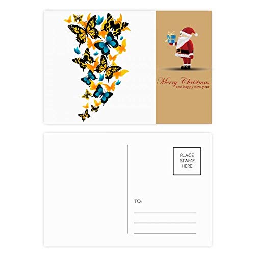 Cartes postales papillons de Noël pour réussir tous vos vœux familiaux multicolores