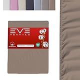 EVE Textile® Spannbettlaken 1er Set 160x200 cm Hellbraun; Spannbetttuch Bettlaken Spannlaken; Jersey Laken Betttuch für Boxspringbett & Matratze; Waschbar bis 60 Grad; Weich & Allergikerfreundlich