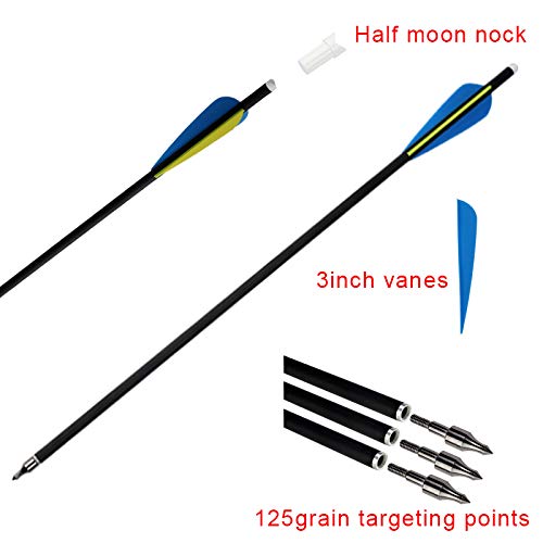 CQ Archery Crossbow Bolts Arrows 18inch Hunting Practicing Crossbow Arrows with TPU Vanes and Replaced Tips (Pack of 12)