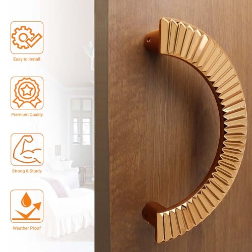 Image of VOLO Main Door D Handle /Door Handles for Main Door /Glass Door Handle /Pull Handles, for Home /Office /Hotels(Model- S-618, 160MM) (Pack of 1 Set) (Rose Gold)
