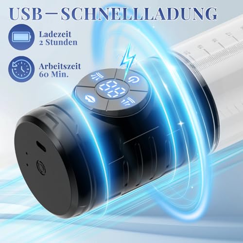 Penispumpe Vakuumpumpe für den Mann Penisvergrößerung, 9 Saugstufen & 9 Trainingsmodi Elektrische Penis Pumpe, Sex Spielzeug für die Männer Masturbator Penies Pump Verlängerung