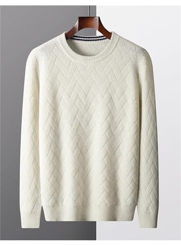 Autumn and Winter Wool Sweater Men's Round Neck Jacquard Cashmere Sweater Thick Long-Sleeved Cashmere Sweater2