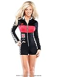 Hot Racer Girl Jumpsuit, Black and Red, One Size Womens