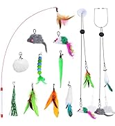 Otunrues Cat Toys, Interactive Cat Toys for Indoor Cats, Hanging Cat Feather Toys Door Cat Wand T...