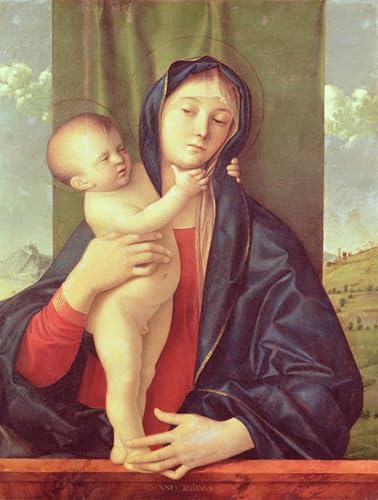 Toile Vierge à l'enfant grand portrait d'artiste pour décoration murale