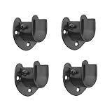 FYTRONDY Black Edition Stainless Steel Wardrobe Closet Rod Bracket, U-Shaped Open Type Socket Bracke