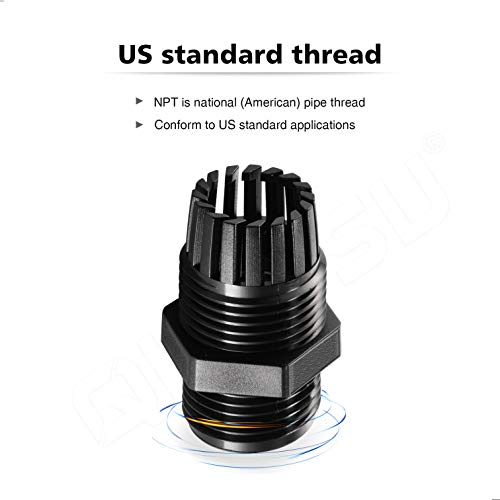 Qilipsu 1/2 Npt Nylon Cable Gland, Waterproof Ip68 Adjustable Locknut For 6-12Mm Cable Diameter (1/2 Npt, 12Pcs) #TOP5