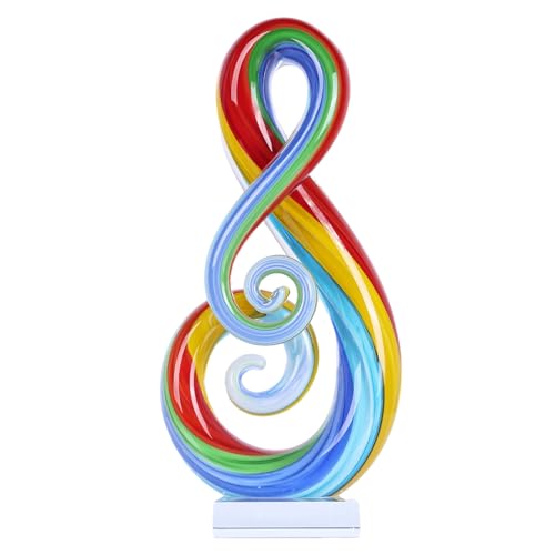 Hand Blown Glass Music Note Art Sculpture