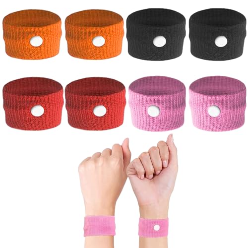 4 Pairs Travel Sickness Bands Travel Bands for Travel Sickness Kids,Sickness Bands for Kids Travel Bands Pregnancy Sickness Bands,Anti Sickness Wristbands Motion Sickness Bands for Car Sea Mor 4 color