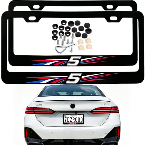 Image of License Plate Frames Cover Compatible with BMW 5 Series Exterior