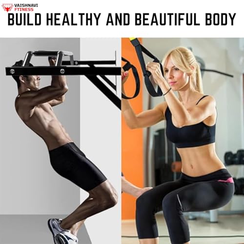 Image of Wall Mounted Pull Up Bar & Dip Station | Heavy-Duty Multifunctional Power Tower for Home Gym | Chin-Up & Leg Raise Station | 350 kg Load Capacity