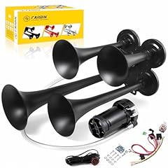 Matte Black 4-Trumpet 12V Air Horn Kit with Compressor