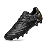 HaloTeam Fußballschuhe Herren Outdoor Spike Cleats Fußball Stiefel Professionelle Athletics Trainingsschuhe,Schwarz Gold,EU 40