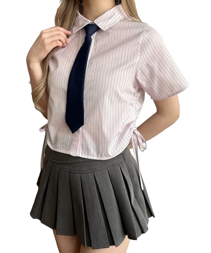 [ウィゴー] PHILLY ネクタイ セット 半袖 ドロスト シャツ 夏 服 トップス レディース F ピンク