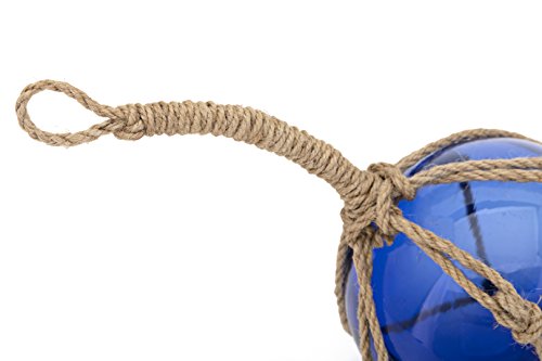 IMAX 50890-3 Buoyant Glass Floats in Blue - Set of 3 Glass Fishing Net Floats - Coastal Indoor and Outdoor Accessory. Decorative Accessories