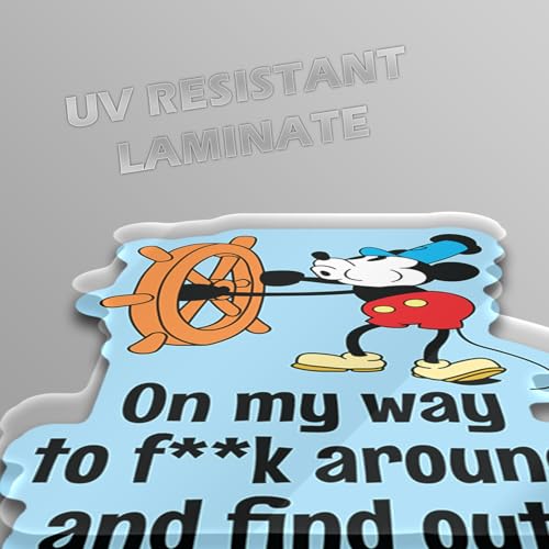Image of Steamboat Willie Mickey Mouse Sticker Decal | Funny Sarcastic Adult Humor | 10 Variations with Hilarious Sayings | 5 inch Sticker for Laptops, Cars, Water Bottles | Regrets & Sarcasm (OMWTFAAFO-2)