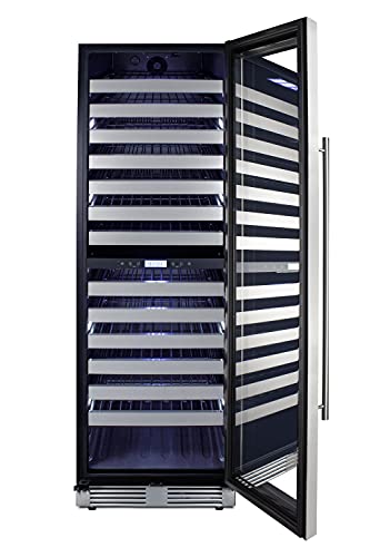Summit Appliance Swcp2163Css 24" Wide Dual-Zone Wine Cellar, Built-In Capable, 2 Temperature Zones, Digital Thermostat, 163 Bottles Capacity, Led Lighting, Factory-Installed Lock #TOP2