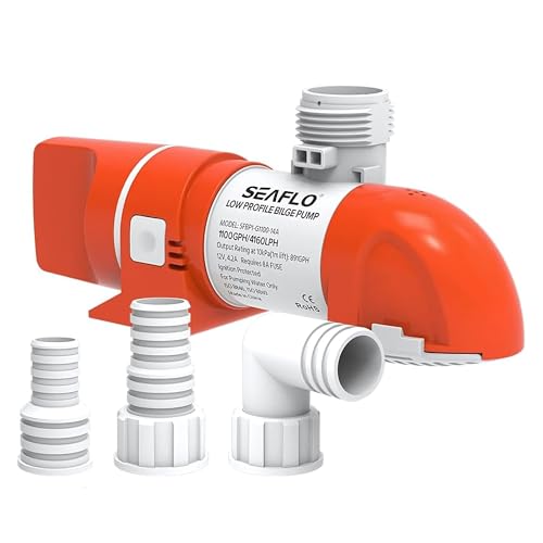 SEAFLO 14A Series 12V 1100 GPH Automatic Low Profile Water Sensing Bilge Pump | Compact, Efficient, and Reliable with 4-Year Warranty by SEAFLO - Used condition - US$45.48