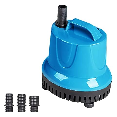 JAJALE Amphibious Bottom Feed Pump Energy Efficient 25W 264 GPH Submersible Low-Suction for Aquarium Fish Tank garden fountain Water Crafts Cover
