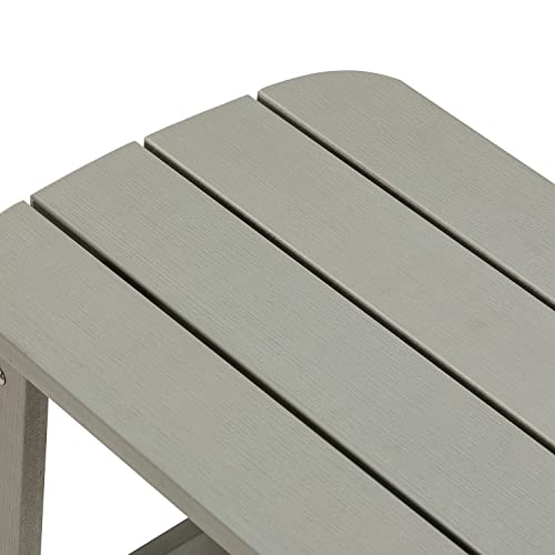 Hulala Home Adirondack Outdoor Side Table Rectangular End Table For Patio Lawn Garden Backyard Pool, Easy Maintenance & Weather Resistant, Grey #TOP7