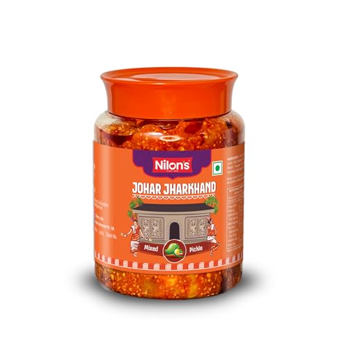 Image of Nilon's Johar Jharkhand Mixed Pickle (475g) Homemade Aachar | Spicy & Tangy Pickle in Authentic Jharkhand Style with Raw Mango, Lemon, Mustard Oil & Spices with No Added Artificial Colour