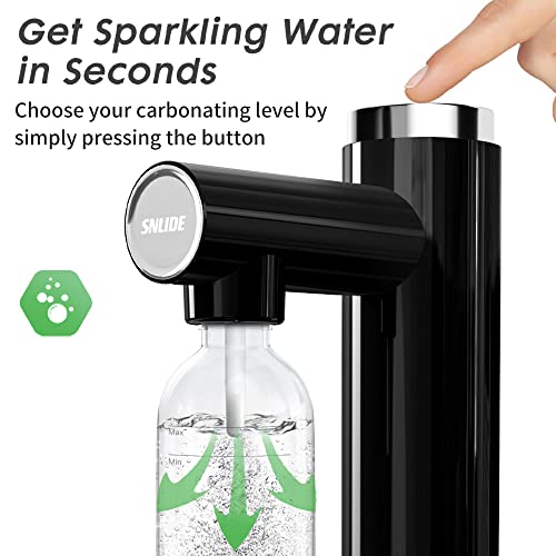 SNLIDE Soda Maker, Soda Water Machine with 1L BPA Free Pet Bottle & DIY Stickers, Easy to Operate, Sparkling Water Maker for Home, Compatible with Screw-in 60L CO2 Exchange Carbonator (NOT Included) - Thumbnail 3
