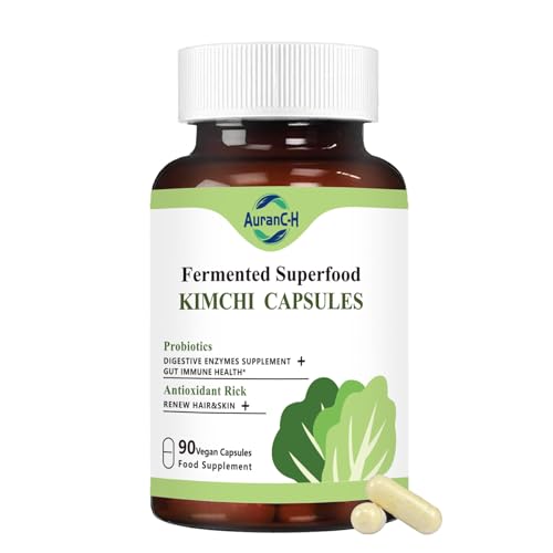 Kimchi One Capsule Kimchi Powder Capsules Probiotics Enzymes & Antioxidant Supplement Premium Gut Health Superfood for Overall Well Being Overall Well Being Gut Health-Reduce Aging 90 Capsules