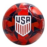 Icon Sports Officially Licensed U.S. Soccer, Size 5 Regulation Soccer Ball, Non-Toxic Patterned PVC, Red Prism for Adults & Kids