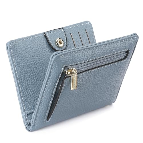 GAEKEAO Wallet Women RFID Blocking Small Bifold Vegan Leather Ladies Mini Purse with ID Window Zipper Change Pocket